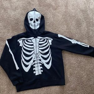 Unisex skeleton zipper jacket